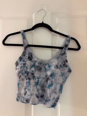 Lululemon Align Tank Top Floral Tie-Dye Crop Tank Top in Teal & Gray